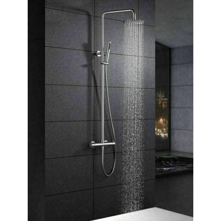 Imex Moscu BTK017/AC Στήλη Ντουζ Ανοξείδωτη Θερμοστατική 87/133εκ. Πλήρες Σετ Inox Ασημί