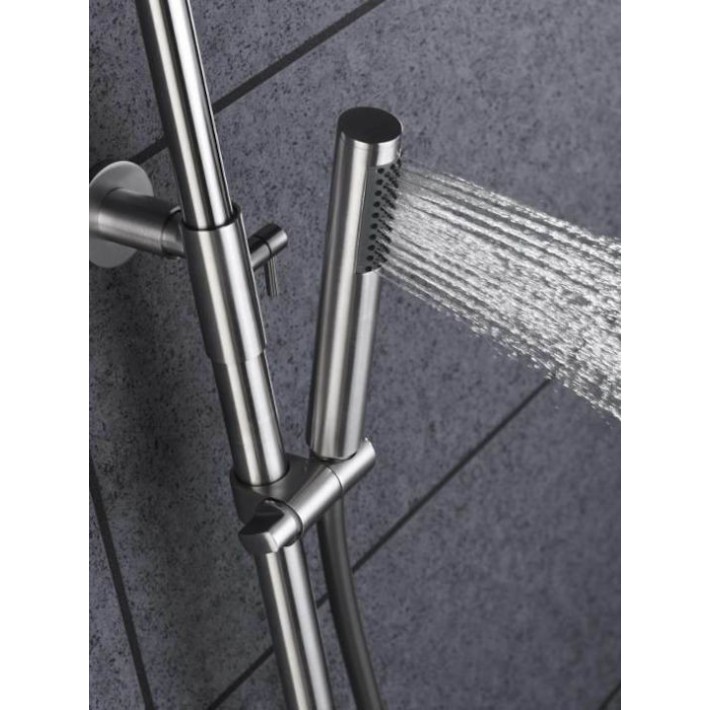 Imex Moscu BTK017/AC Στήλη Ντουζ Ανοξείδωτη Θερμοστατική 87/133εκ. Πλήρες Σετ Inox Ασημί