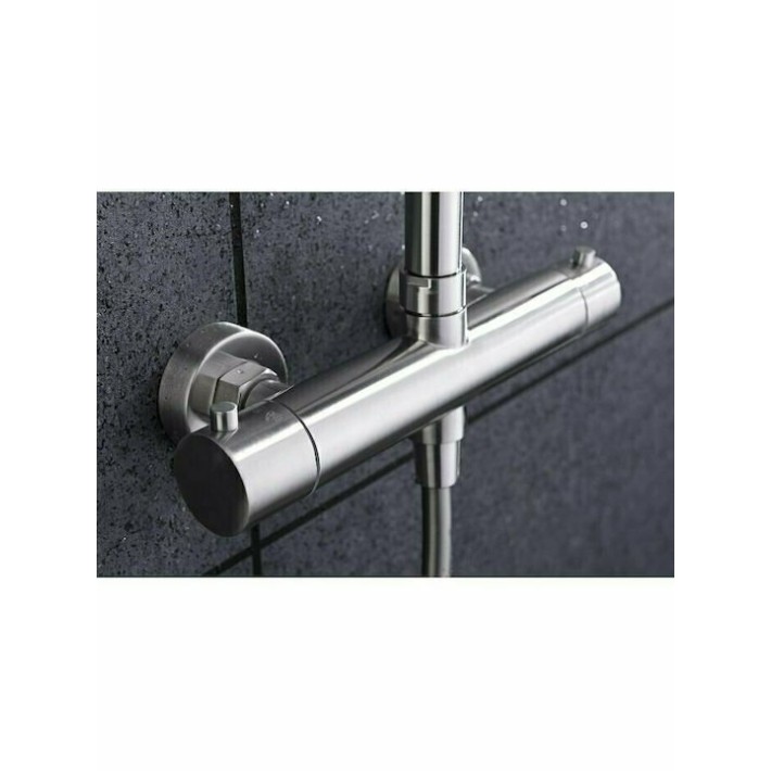 Imex Moscu BTK017/AC Στήλη Ντουζ Ανοξείδωτη Θερμοστατική 87/133εκ. Πλήρες Σετ Inox Ασημί