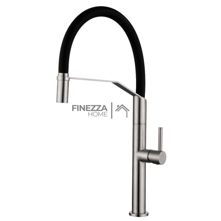 Imex Deva GCE023/AC Μπαταρία Κουζίνας Ανοξείδωτη Πάγκου Ψηλή Χρώμιο με Μαύρο