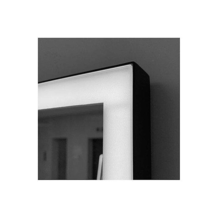 Imex Suiza SUIZ010/100NG  Καθρέπτης Μπάνιου Φωτιζόμενος Led 80x100εκ., Μαύρος Ματ και Μεταλλικό Πλαίσιο