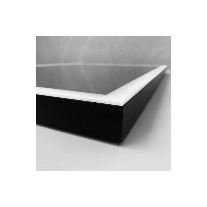 Imex Suiza SUIZ010/100NG  Καθρέπτης Μπάνιου Φωτιζόμενος Led 80x100εκ., Μαύρος Ματ και Μεταλλικό Πλαίσιο