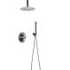 Imex Top GΤQ038/GC Σετ Μίκτης, Τηλέφωνο & Κεφαλή Ντουζ Εντοιχισμού Ντουζιέρας 2 Εξόδων Γκρι Ματ/ Σαμπανιζέ