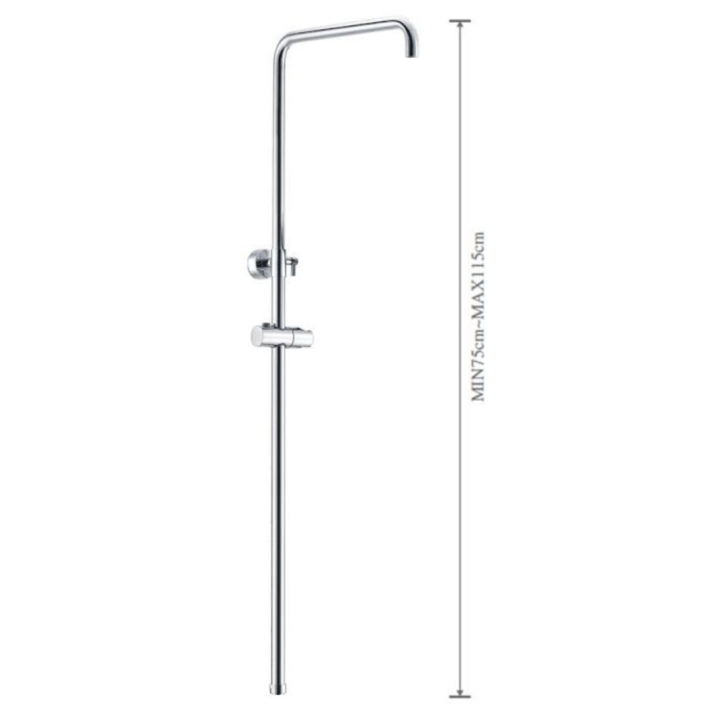 Imex RR0011 Βέργα Ντους με ύψος min 75cm ~ max 115cm, Χρώμιο