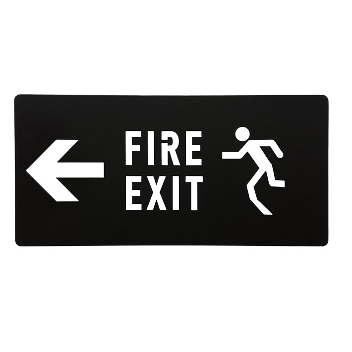 Zogometal 943 Σήμανση Εξοδος Κινδύνου Fire Exit 100x300mm Μαύρη