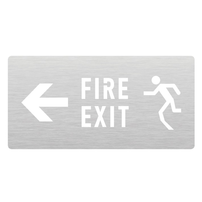 Zogometal 943 Σήμανση Εξοδος Κινδύνου Fire Exit 100x300mm Inox mat
