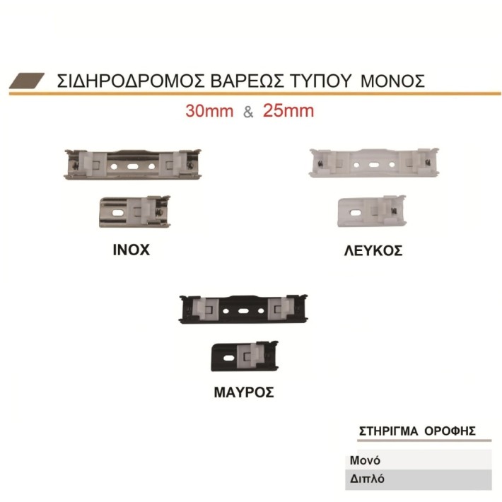 Import Hellas Στήριγμα Οροφής Διπλό Για Σιδηρόδρομο Σε Διαφορετικές Αποχρώσεις
