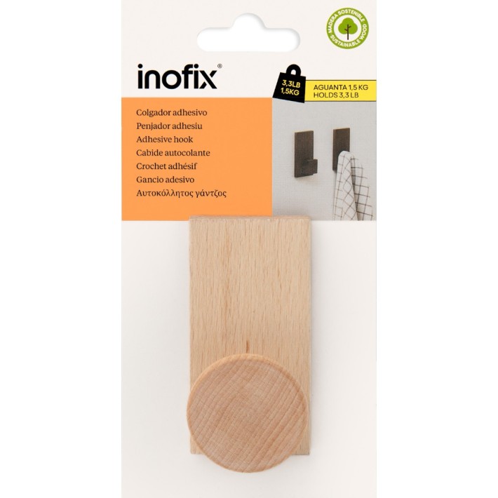 Γάντζος Αυτοκόλλητος FARO Σε Ανοιχτό Ξύλο 1490-8 Inofix