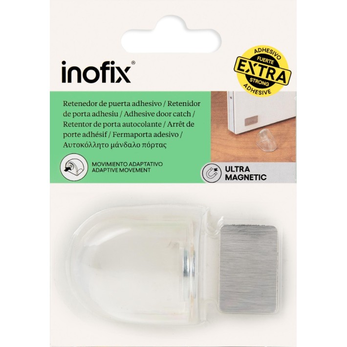 Inofix 2094-0 Αυτοκόλλητο Μαγνητικό Στόπερ Πόρτας 32x36x45 mm Διάφανο