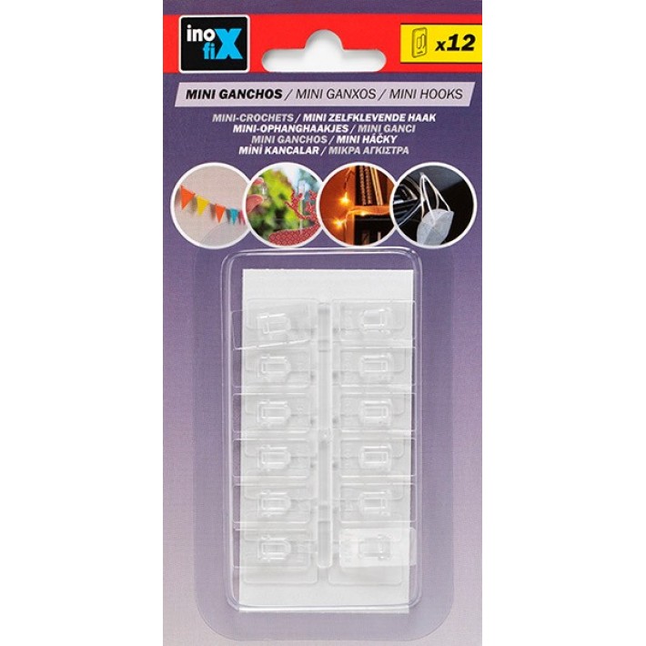 Inofix 2107-0 Mini Άγκιστρα Πολλαπλών Χρήσεων Σ/12 Αυτοκόλλητα
