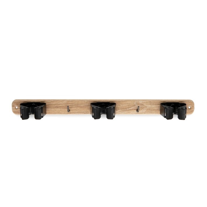 Inofix 3034-4 Κρεμάστρα για Σκούπες 32x370x46mm Εφέ Ξύλου- Μαύρη