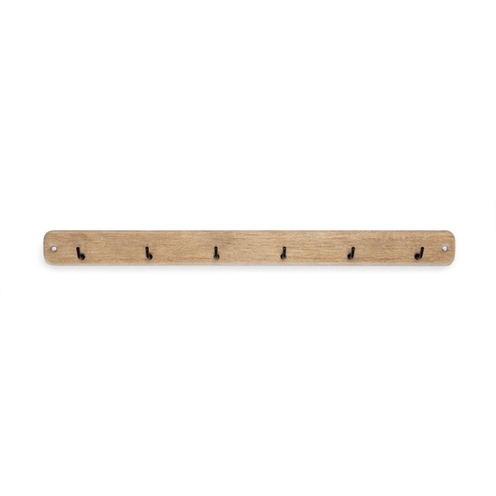 Inofix 3086-4 Κρεμάστρα με 6 Λεπτούς Γάντζους 3,2x37x3εκ, Εφέ Ξύλου