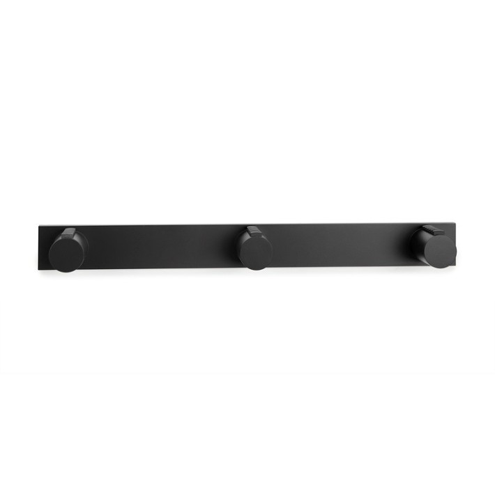 Inofix 3089-3 Κρεμάστρα Μεταλλική με 3 Άγκιστρα 4x38.6x5εκ. Μαύρη 