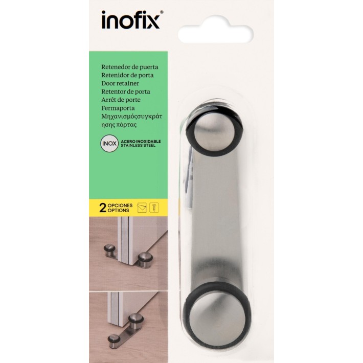Inofix 3169-7 Ανοξείδωτο Στοπ Πόρτας Διπλής Λειτουργίας σε Χρώμιο Ματ