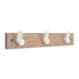 Inofix 3723-2 Κρεμάστρα Τριπλή 6,8x36x5,1εκ.Φυσικό Ξύλου- Λευκό