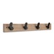 Inofix 3724-3 Κρεμάστρα Τετραπλή 6,8x48,8x5,1εκ.Φυσικό Ξύλου- Μαύρο