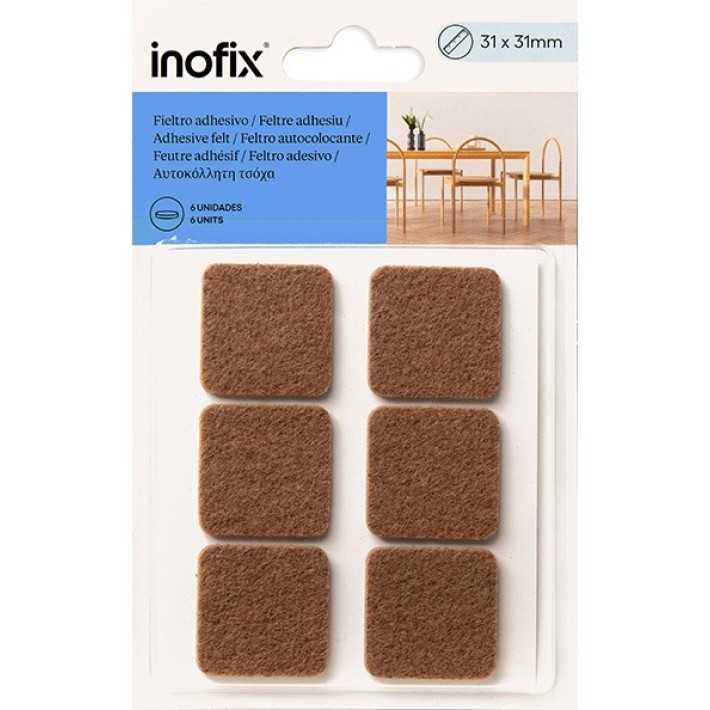 Inofix 4084-4 Τσοχάκια Προστασίας 3x31x31mm., Καφέ
