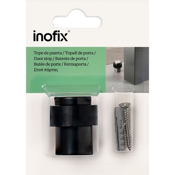 Inofix 3162-3 Στόπερ Ψηλό Πόρτας ή Τοίχου 40x35x35mm Μαύρο