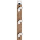 Inofix 3723-2 Κρεμάστρα Τριπλή 6,8x36x5,1εκ.Φυσικό Ξύλου- Λευκό