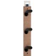 Inofix 3723-3 Κρεμάστρα Τριπλή 6,8x36x5,1εκ.Φυσικό Ξύλου- Μαύρο