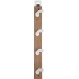 Inofix 3724-2 Κρεμάστρα Τετραπλή 6,8x48,8x5,1εκ.Φυσικό Ξύλου- Λευκό