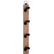 Inofix 3724-3 Κρεμάστρα Τετραπλή 6,8x48,8x5,1εκ.Φυσικό Ξύλου- Μαύρο