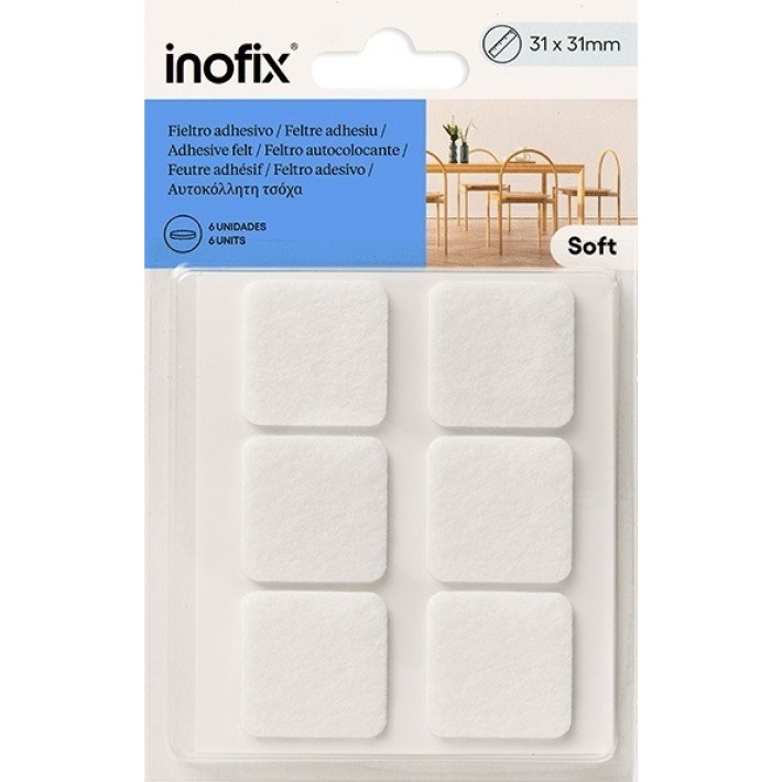Inofix 4084-2 Τσοχάκια  Προστασίας 3x31x31mm., Λευκά