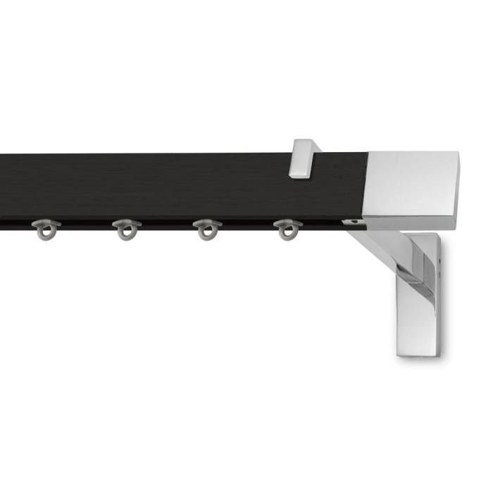 Κουρτινόξυλο Σιδηρόδρομος Elegant K62 Νικελ Σατινέ 160cm  Μαύρο Ματ Χρώμιο
