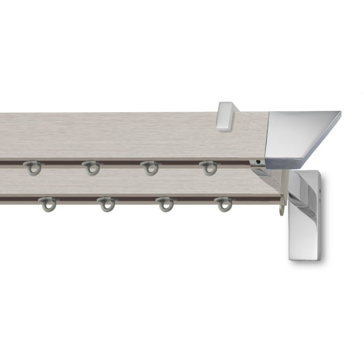 Κουρτινόξυλο Σιδηρόδρομος Elegant K64 Νικελ Σατινέ 160cm Διπλό