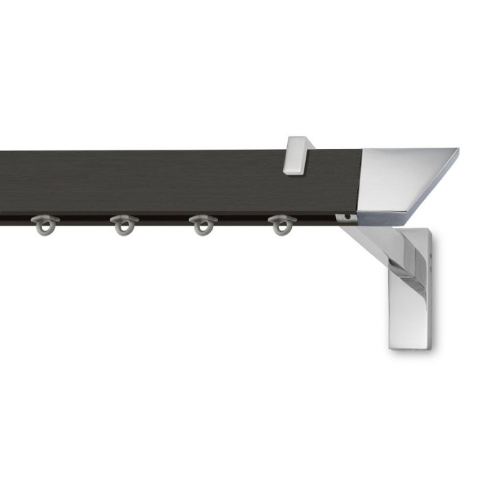 Κουρτινόξυλο Σιδηρόδρομος Elegant K64 Νικελ Σατινέ 160cm  Μαύρο Ματ Χρώμιο