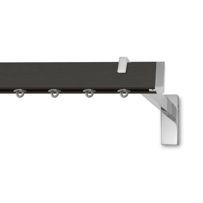 Κουρτινόξυλο Σιδηρόδρομος Elegant K65 Νικελ Σατινέ 160cm  Μαύρο Ματ Χρώμιο