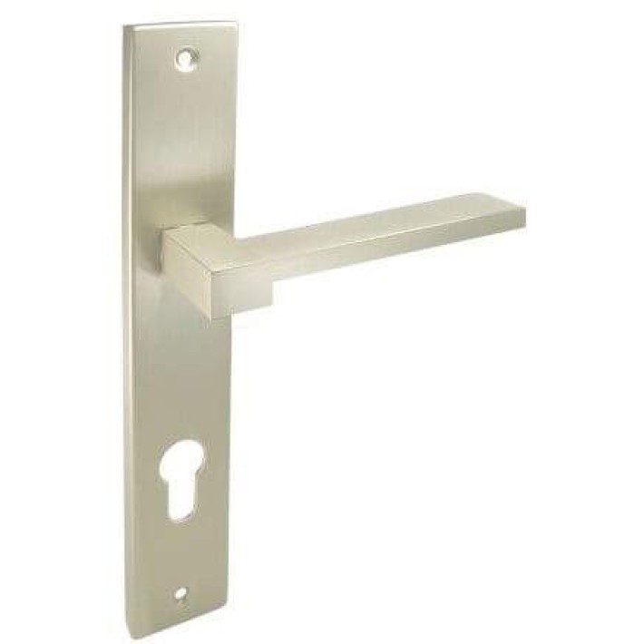 Πόμολο Πόρτας με Πλάκα 243-17 Νίκελ Σατινέ Perfect