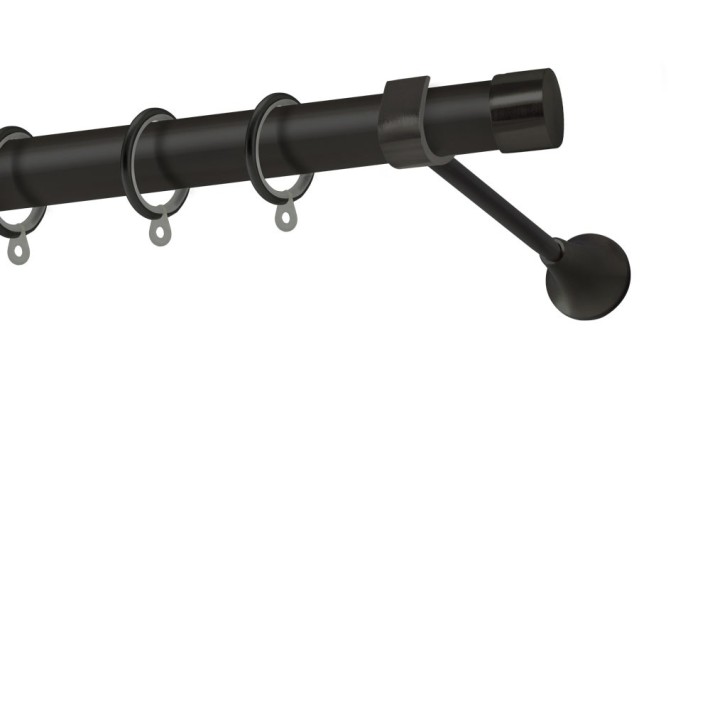 Κουρτινόξυλο Φ25 Economico Πόρος Μαύρο Ματ - Perfect (160cm)
