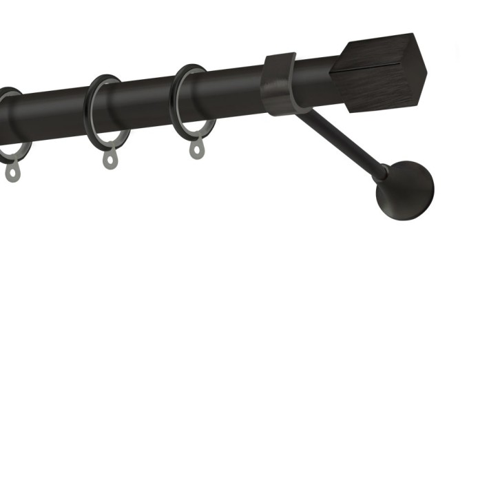 Κουρτινόξυλο Φ25 Economico Σάμος Μαύρο Ματ - Perfect (160cm)