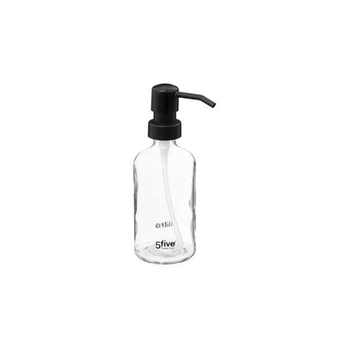 Dispenser Γυάλινο Διάφανο με Μαύρη Αντλία 250ml 07.174798A