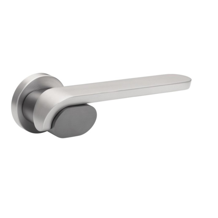 Roline K800-03 Πόμολο Πόρτας Εξωτερικής FIX Αριστερό με Ροζέτα Νίκελ Ματ Ανθρακί