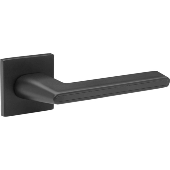 Roline K802-03 Πόμολο Πόρτας Εξώπορτας FIX Αριστερό με Ροζέτα Μαύρο