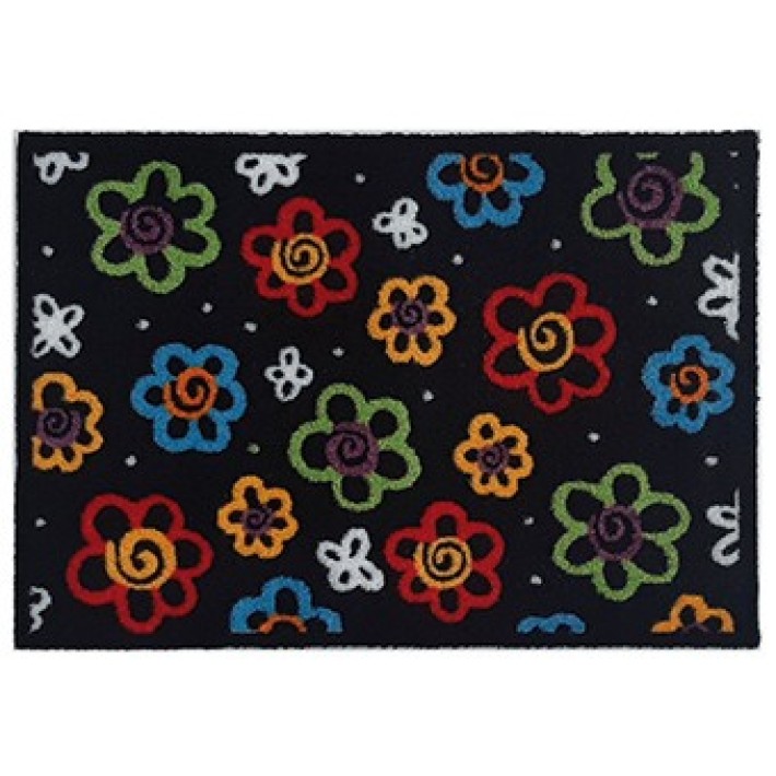 Sdim Πατάκι Εισόδου 007 Ambiance Flowers 50x75 εκ., Μαύρο