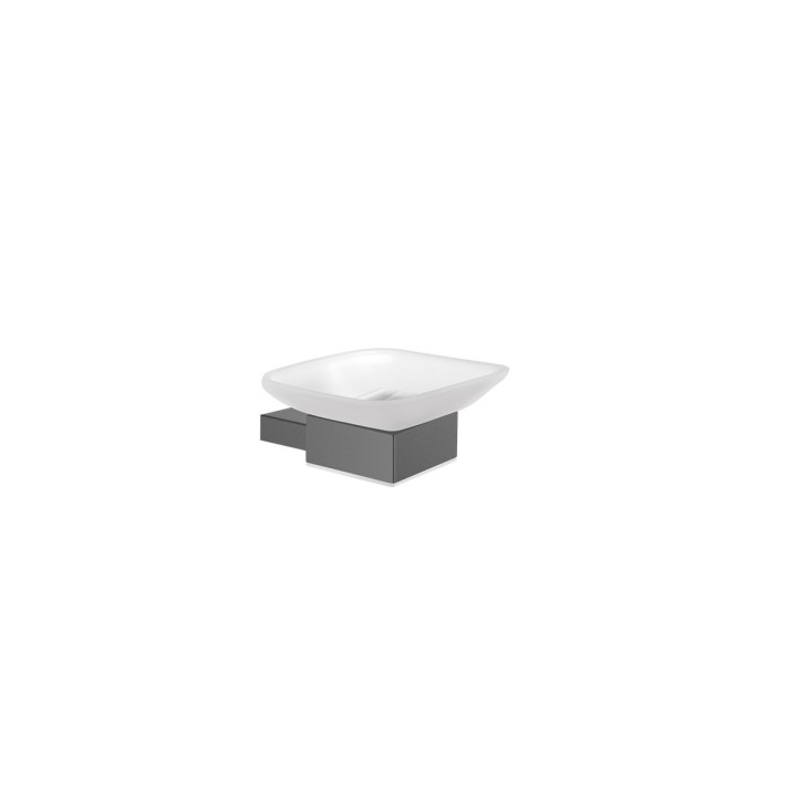 Sanco Monogram 120402-PVD-05BR Επιτοίχια Σαπουνοθήκη 10.5x11.5x5εκ., Brushed Metal Gun