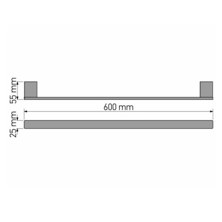 Sanco  Πετσετοθήκη Agora 120604-60-M116 60x5.5x2.5 εκ., Μαύρη