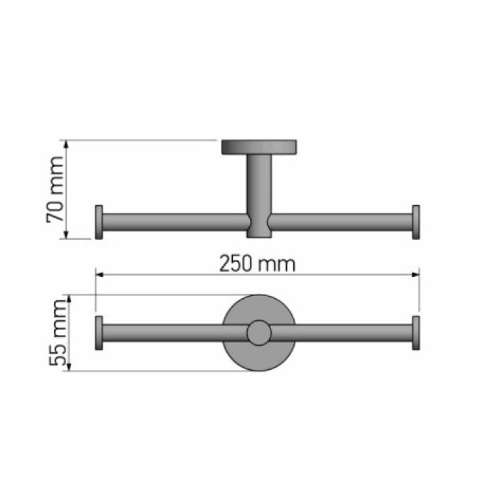 Sanco Ergon 25926-M26 Διπλή Χαρτοθήκη 250x80x55mm, Old Cooper Mat