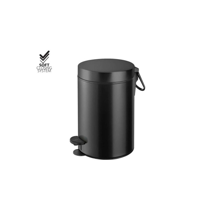  Χαρτοδοχείο 5lit Sanco 90680-M116 Μαύρο Ματ 20.5x28εκ. Soft Close