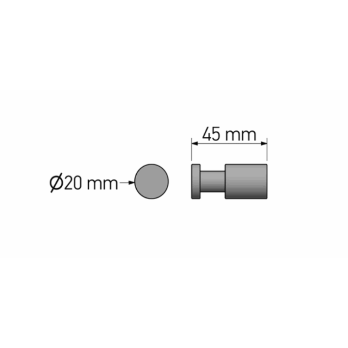 Sanco Ergon 0690-A03 Άγκιστρο Μονό 2x4,5εκ., Χρώμιο