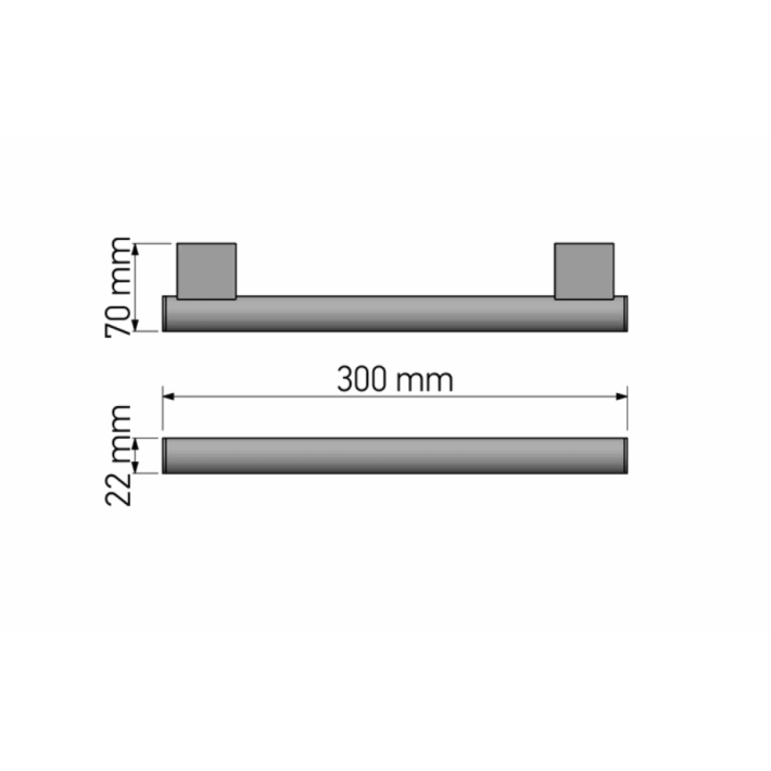 Sanco 0351-W30-122 Λαβή Μπανιέρας 30x7x2,2εκ., Graphite Dark