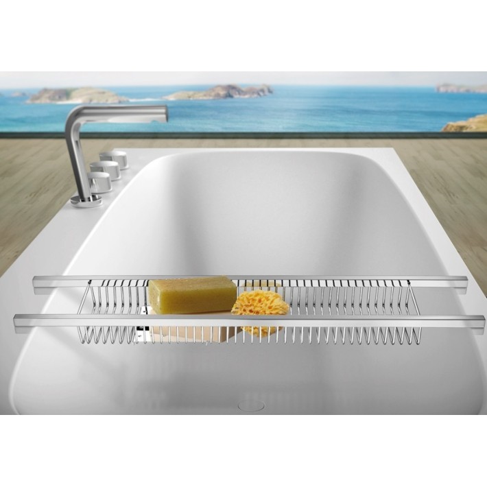 Γέφυρα Μπανιέρας Ρυθμιζόμενη Sanco 0151-M116 70-80x14x5,5εκ., Μαύρη