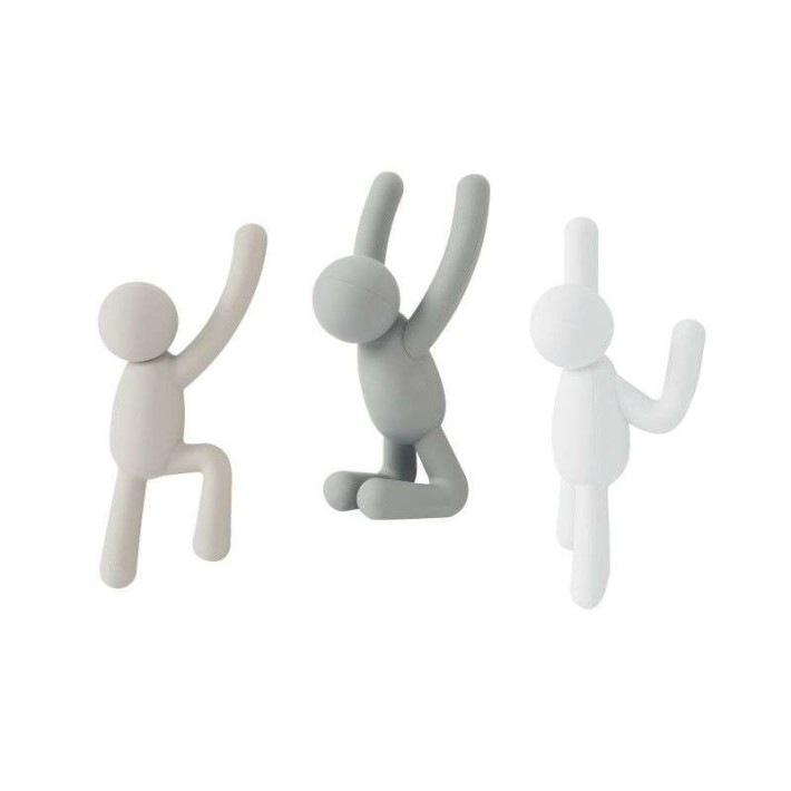Umbra Buddy – Σετ 3 Επιτοίχιων Κρεμαστρών Σε Γκρι και Λευκό