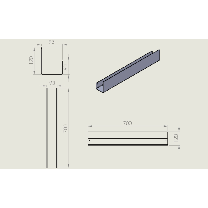 Verdi Ράφι Μπάνιου Strantza με Ψηλή Πρόσοψη 50x9,3x12Υεκ., Λευκό 723.32.01