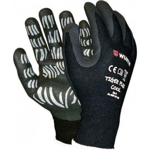 Würth Γάντια Εργασίας Γενικής Χρήσης TIGERFLEX COOL Γκρι- Μαύρο 