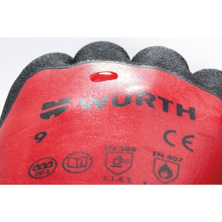 Würth Γάντια Προστασίας Αδιάβροχο MULTIFIT DRY Μαύρο- Κόκκινο 