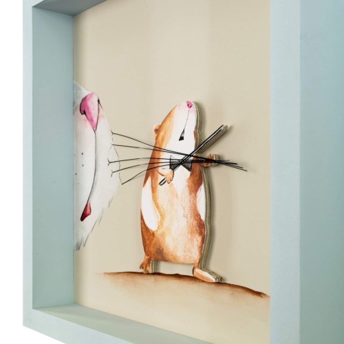 Χειροποίητο Παιδικό Ξύλινο Καδράκι με Ποντικάκι Σημύδα 30x30x4,5  εκ. 